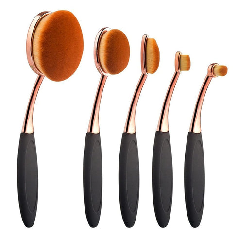 Yoseng Oval Foundation Brush, 5 Pcs Toothbrush Makeup Brushes for Fast Flawless Application