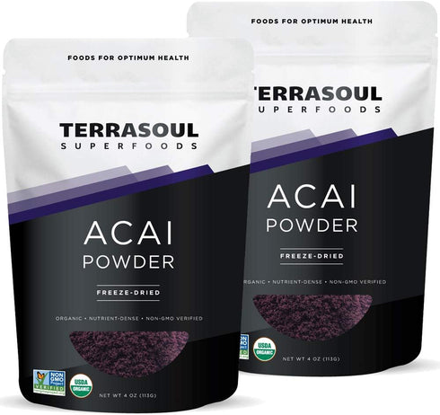 Terrasoul Superfoods Organic Acai Berry Powder, 8 Oz (Pack of 2)