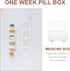 YOSADIER 7-Day 28 Portable Weekly Medicine Organizer Box Compartments Small Size White Pill Storage Container