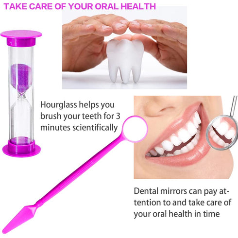 Portable Orthodontic Oral Care Kit - 2 Pack Travel Kit for Patients, Floss Wax Toothbrush Cleaning (Purple & Orange)