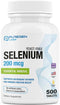 Puregen Labs Selenium 200 mcg Yeast Free Essential Mineral - 500 Vegetarian Tablets for Immune & Antioxidant Support,