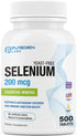 Puregen Labs Selenium 200 mcg Yeast Free Essential Mineral - 500 Vegetarian Tablets for Immune & Antioxidant Support,