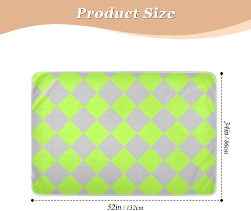 miaozhen 52" 34" Buffalo Plaid Yellow Green Gray Extra Large Resuable Changing Pad Covers Waterproof Washable Pads