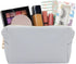 3 Pack Faux Leather Makeup Bags with Zipper, Travel Cosmetic Pouches in 3 Neutral Colors