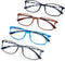 AQWANO 4-Pack Reading Glasses for Men and Women 2.0, Blue Light Blocking, Lightweight TR90 Flexible Frame Readers