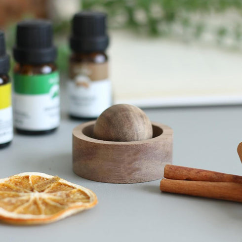 NUEAYMS Handmade Wooden Sphere Essential Oil Diffuser Natural Aromatherapy Decorative Long Scent Sphere Shaped