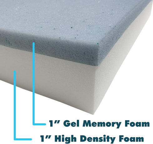 Foamma 2 16 17.5 Gel Memory Foam Wheelchair Seat Cushion Replacement for Coccyx, Orthopedic Back Support, x x