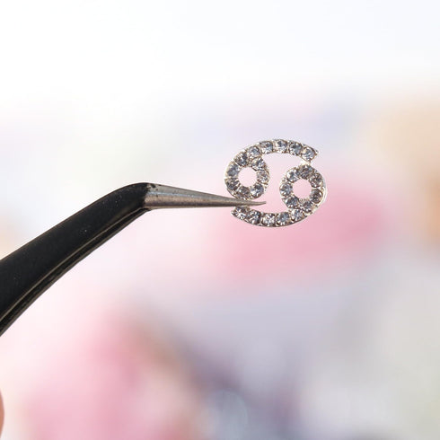 JERCLITY 20pcs Silver Alloy Zodiac Nail Charms, 10pcs Zodiac Sign Symbols and 10pcs Zodiac Constellation Words for Nails
