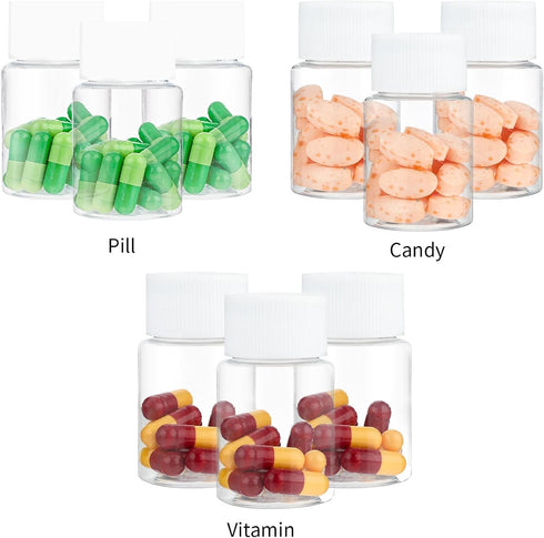 4Pcs Clear Pill Bottle 100ml by WLLHYF, Empty Plastic Medicine Bottles with Caps