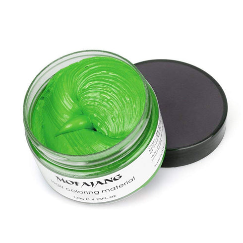 Unisex Hair Wax Color Dye Styling Cream Mud, Washable Temporary Pomade for Natural Hairstyle, Party Cosplay (Green)