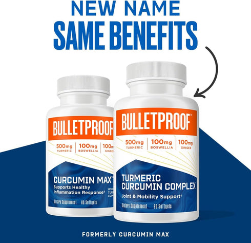Bulletproof Turmeric Curcumin Complex Softgels, 60 Count - Keto Supplement for Joint & Inflammation Support