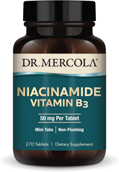 Dr. Mercola Niacinamide Vitamin B3, 90 servings - 270 tablets, Non-Flushing Dietary Supplement for Metabolic Health
