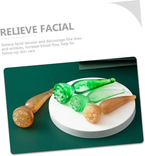KOMBIUDA Massage Stick for Face and Neck Ergonomic Face Scraper Massager Facial Massage Bar for Skin Care Reduces