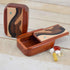 Handcrafted Pocket Pill Box - Standard Size in Padauk Wood with Elegant Wave Inlay
