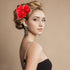 Sibba Red Flower Hair Clips, Rose Hairpin Barrettes for Women Girls, Floral Accessories for Travel Wedding
