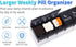 sneovvin 7 XL Large Weekly Pill Organizer, Day AM PM Pill Case with Compartment for Fish Oils, Travel-Friendly Medicine