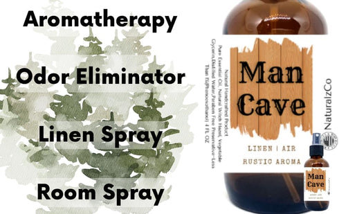 Rustic Man Cave Spray, Men's Room Spray with Natural Essential Oils, In The Woods Scent (4 FL OZ)