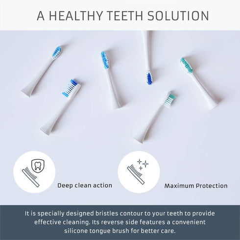 Elements Toothbrush Heads, Compatible with Elements Sonic Toothbrush, Small Firm Bristles, Pack of 3