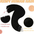 YoungSee Micro Bead Hair Extensions, Real Human Hair Black Microlink Extensions, Jet Black Micro Ring, 16 Inch, 50s/50g