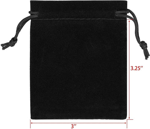 JIAKAI 50pcs Velvet Double Drawstring Cloth Bag - Jewelry Pouches for Small Jewelry, Headphones, Beads, Spice, Gift