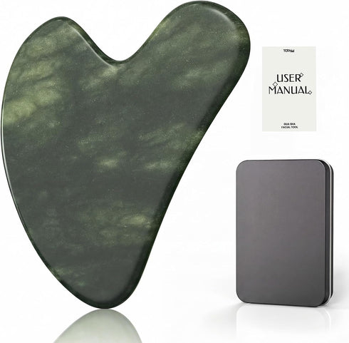 tophld Gua Sha Facial Tool Jade Guasha Tool for Face, Neck & Body