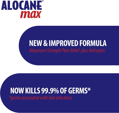 Alocane Max Emergency Burn Gel - 4% Lidocaine Hydrochloride, Maximum Strength Relief for Sunburns, 4 Fl Oz