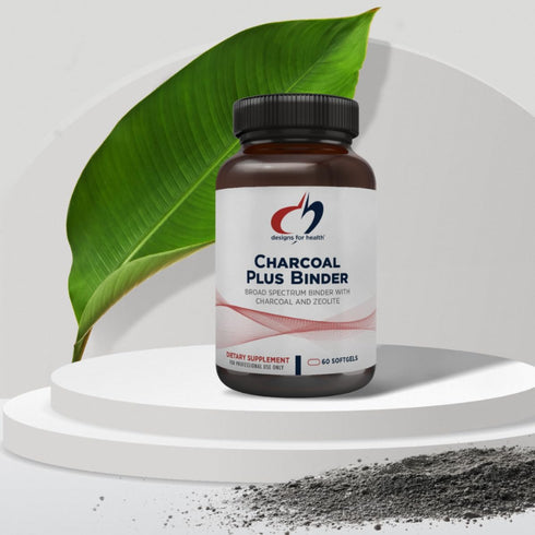 Designs for Health Charcoal Plus Binder - Toxin Binder with Activated Charcoal, Organic Chlorella for Full Body Detox