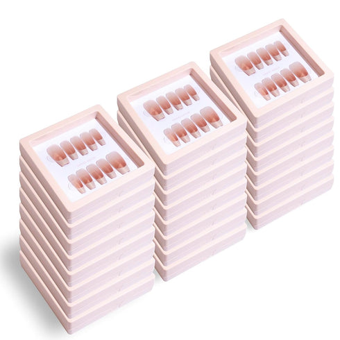 LIGHT RAIN Press on Nail Packaging - 3D Floating Frame, Storage Box Case, 24 pcs, Pink Color