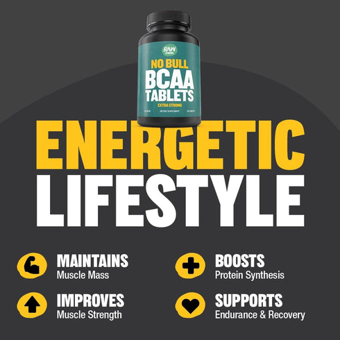 BCAA Tablets 1000 mg, 120 Pills - Branched Chain Amino Acids Supplement for Muscle Recovery & Energy