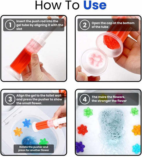 '-96 Flowers- Flower Toilet Gel Stamp, Toilet Fresheners Gel for Scented Freshness