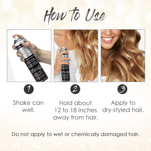 Jerome Russell Temporary Hair and Body Glitter Color Spray, 2.2 oz, Travel Spray, Adds Sparkly Shimmery Glow