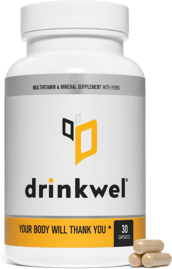 Better Mornings by drinkwel - Premium Multivitamin Supplement - 30 Count - Liver Cleanse, Immune Support, Milk Thistle,