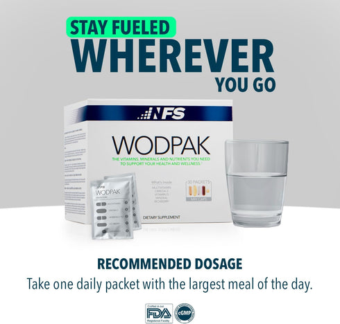 NF Sports WodPak Complete Daily Multivitamin Pack, Soft-Gel Berry-Flavored, 30 Servings for Men and Women