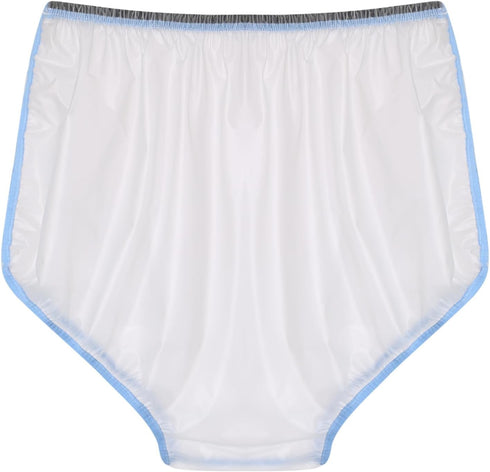 Waterproof Adult Diaper Cover - Unisex Elastic Plastic Briefs Pants with Sticker