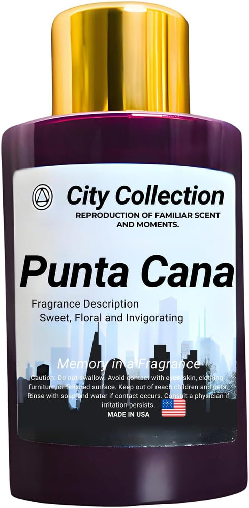 Mystic Romance Aroma Oil Blend 120ml, Punta Cana, Plastic Purple Bottle, City Collection, Waterless Diffuser Oil, Made