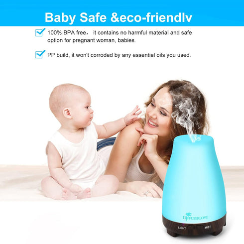Diffuserlove Essential Oil Diffusers, 200ML Remote Control Diffuser, BPA-Free Aromatherapy Diffuser