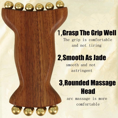 Shoulders,1 OULIGET Wooden Trigger Point Massage,Wooden Metal Ball Massage Tool,Sandalwood Metal Ball Face