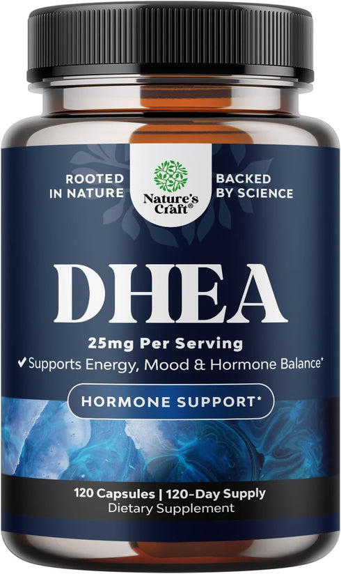 Pure DHEA 25mg for Women and Men - High Absorption Hormone Balance Supplement, 4 Month Supply