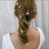 YERTTER Floral Wedding Bridal Crystal Handmade Pearl Headbands for Wedding Party Beads Hair Vine Bridal Hair Accessories for Women and Bride (Rose Gold)