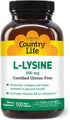 Country Life L-Lysine 500mg with B-6, 100 Vegan Capsules - Immune Health Support