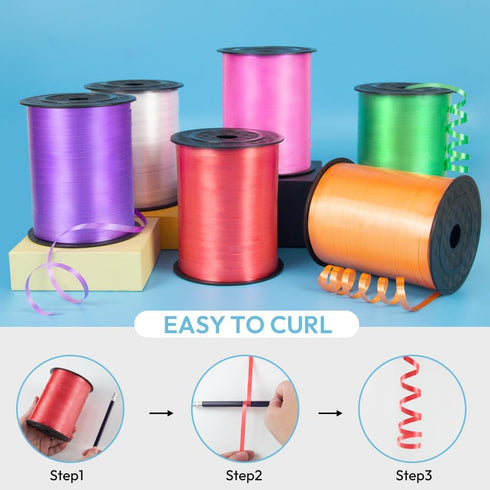 500 Yards 3/16" Curling Ribbon White, Balloon String Curly Ribbon for Gift Wrapping and Party Decorations