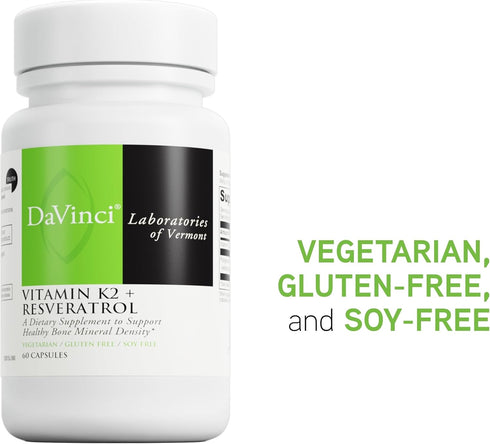 DaVinci Vitamin K2 + Resveratrol, 60 Capsules