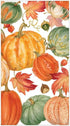 Packs 15 Caspari Pumpkin Field Paper Guest Towel Napkins in White - Four