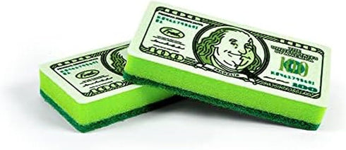 Genuine Fred, Dirty Money, Kitchen Sponges, Set of 2, Green (5286467)