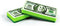 Genuine Fred, Dirty Money, Kitchen Sponges, Set of 2, Green (5286467)