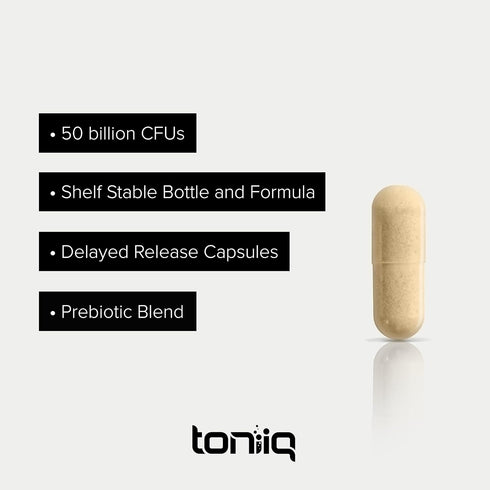 Toniiq 50 50mg Count 60 60 Billion CFU Lactobacillus Reuteri Probiotic per Serving - L Reuteri Probiotics - Highest CFU