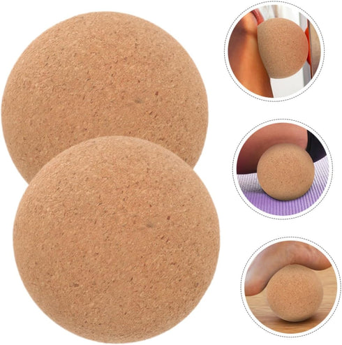 Set Sosoport Cork Massage Ball Yoga Massager Soft Spiky Roller Ball for Neck Back Foot Arm Muscle Relief