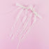 Lace Hair Bow with Long Tail Coquette Bows - Elegant White Ribbon Hair Accessory for Women (A Pair)