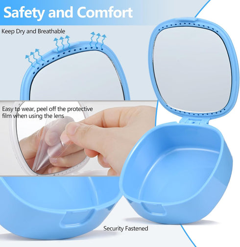 Retainer Case, Mouth Guard Case, Orthodontic Aligner Case with Mirror and Ventilation Holes, Sky Blue