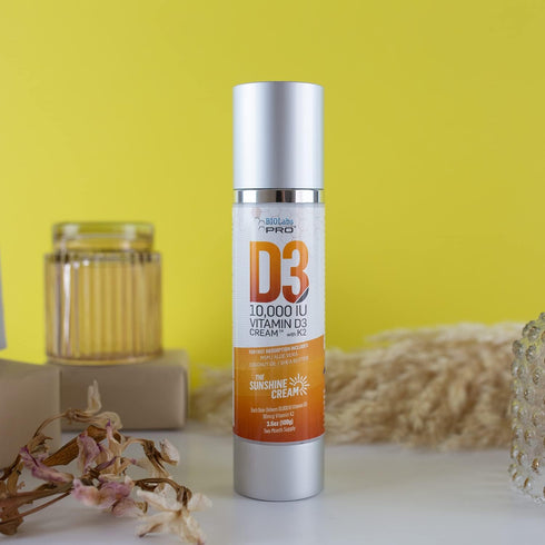 All Natural Vitamin D3 10000IU Cream, Maximum Strength, Fight Vitamin D Deficiency Naturally with Vitamin K2 & Olive
